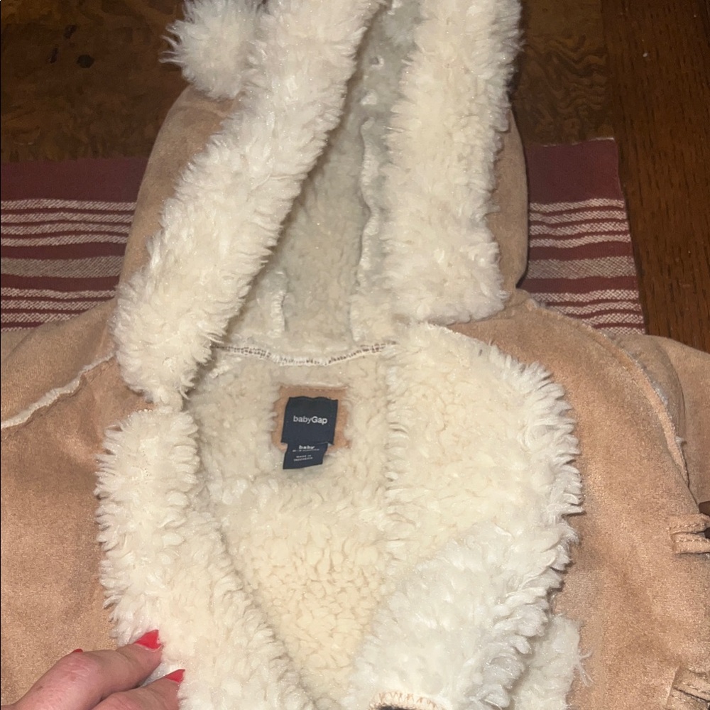 GAP Cream Fluffy Hooded Jacket